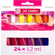 Akrilik Boya Başlangıç Seti, 24 Renk (12 ml Tüpler) | Yetişkinler Için Boyama