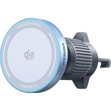 Aesco Ugreen 25 W Magflow Kablosuz Araç Şarj Cihazı, Magsafe Qi2 Sertifikalı Hızlı Şarj Cradle Mount iPhone 17/16/15/14/13/12 Serisi, Usb-C Kablolu Havalandırma Klipsi Güvenli Tutucu