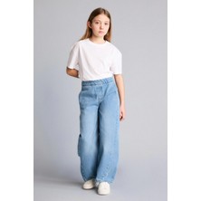 DeFacto %100 Pamuk Balloon Fit Jean Pantolon Kız Çocuk G0248A826SM