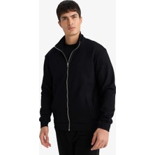 DeFacto Pamuklu Regular Fit Dik Yaka Fermuarlı Hırka F9328AX26SP