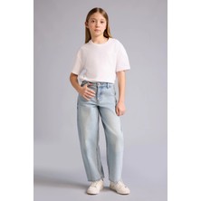 DeFacto Baggy Fit Ekstra Konforlu ve Dökümlü Jean Pantolon Kız Çocuk G4650A826SM