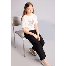 DeFacto %100 Pamuk Wide Leg Pantolon Kız Çocuk G0608A826SM