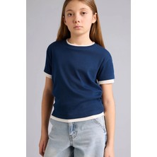 DeFacto Slim Fit Ribana Tişört Kız Çocuk G0932A826SM