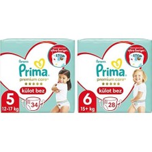 1001 Külot Bebek Bezi Premium Care 5 Beden 34 Adet Junior Ikiz Paket & Prima Külot Bebek Bezi Premium