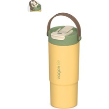 1001 Tumbler Mug 660 ml Tek Kapak Çift Kullanım Pipetli Rahat Içim Kulplu Paslanmaz Çelik Termos 110