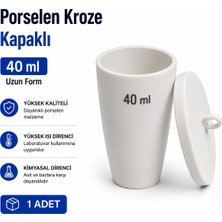 Labolist Porselen Kroze Kapaklı 40 ml Uzun Form 1 Adet
