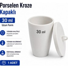 Labolist Porselen Kroze Kapaklı 30 ml Uzun Form 1 Adet