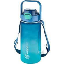 1001 Tritan 1500ML Askılı-Pipetli/pipetsiz Kullanım Çift Renk Softtouch Motivasyon Matarası Çıkart