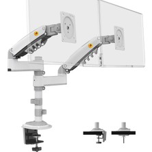 1001 North Bayou Nb H180 17-27" Çift Kol 2-9 kg Amortisörlü Monitör Standı (Beyaz)