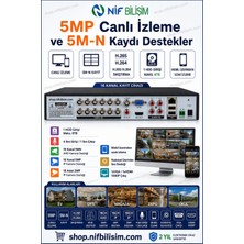 Nif Bilişim Xmeye 16 Kanal 5mp H.265+ YÜZ Algılama Destekli 5in1 Xvr Kayıt Cihazı