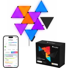 1001 Shapes Ultra Siyah Üçgen Başlangıç ​​seti, 9 Adet Akıllı Rgbw Üçgen LED Panel – Modü