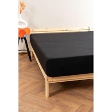 1001 120X200 Fitted Premium Penye Çarşaf, Siyah