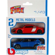 1001 1:43 Street Fire 2'li Set Audı R8 - Lamborghını Urus