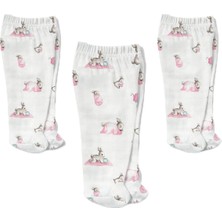 1001 Deux Lapıns% 100 Pamuk Müslin Patikli Alt 3’lü Set – Bébé Lapin Rose YNDGNALT-1018