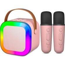 1001 Kablosuz Mikrofonlu Karaoke Makinesi Taşınabilir Bluetooth Hoparlör Seti Bas Tiz Ayarlı Retro Ka