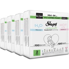 1001 Natural Double Soft Avantajlı Mega Paket Bebek Bezi 2 Numara Mini 336 Adet