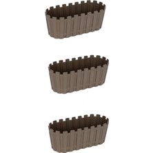 3 Adet Akasya Saksı, Bahçe Balkon Saksı, Çit Saksı 30 cm (Yeşil)