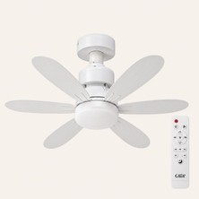1001 Ledli Tavan Vantilatörü 52 cm 6 Kanatlı, Uzaktan Kumandalı Tavan Fanı, 3000K 4000K 6500K 3 Renk