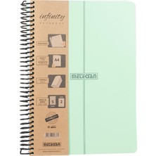 1001 Infinity Pastel Serisi, A4, 7 Konulu (5 Kareli, 2 Çizgili) 210 Yaprak Pp Kapaklı Spiralli Defter,