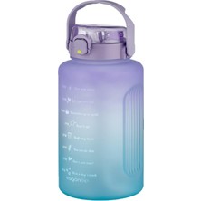 1001 Mega Büyük Boy 2500ML 2.5litre Pipetli/pipetsiz Kullanım Çift Renk Motivasyon Matarası