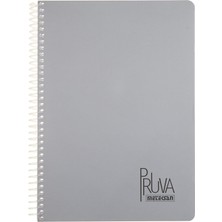 1001 Pruva A4 Pet Spiralli Karton Kapaklı Defter 144 Yaprak - Astarlı - Gri/mavi(Çeşitli Renk)