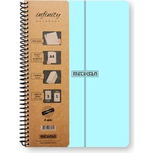1001 Infinity Pastel Serisi, A4, 7 Konulu (5 Kareli, 2 Çizgili) 210 Yaprak Pp Kapaklı Spiralli Defter,