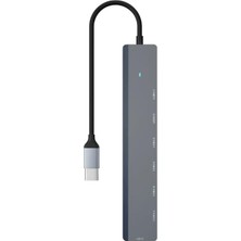 1001 5gbps Çoklayıcı Adaptör 7 In 1 Type-C To Usb, Power/güç Destekli, Pc Bilgisayar Uyumlu Tip C �