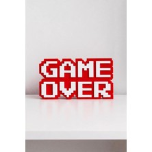 1001 Retro "game Over" 8-Bit Kabartmalı Dekoratif Obje - Masaüstü ve Duvar Süsü - Oyuncu Odası Deko