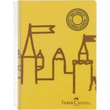 1001 A4 Boy 80 Yaprak Plastik Kapak Telli Çizgili Defter, Sarı