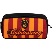 1001 Iki Gözlü Erkek Çocuk Galatasaray Baskılı Siyah - Kırmızı - Sarı Okul Kalem Çantası/kale
