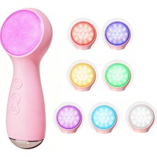 Tekoo Renkli LED Silikon Yüz Fırçası (Tıbbi Sınıf Silikon, 7 Renkli Fototerapi, Isı + Ses Dalgaları)