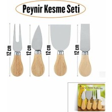 1001 Peynir Bıçak Seti 4 Parça Ahşap Saplı Paslanmaz Çelik