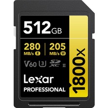 1001 Gold Serisi Profesyonel 1800X 512GB Sdxc Uhs-Iı U3 Hafıza Kartı