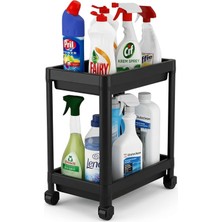 1001 2 Katlı Tekerlekli Tezgah Altı Raf Organizer Düzenleyici Raf Ünitesi, Evye Altı Dolap Içi Dü