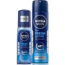 1001 Men Erkek Pump Sprey Deodorant Fresh Active 75ML, Ter ve Ter Kokusuna Karşı 48 Saat Koruma + Nıvea