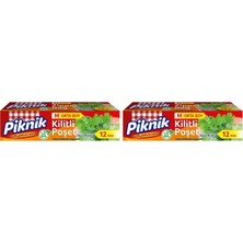 1001 Orta Boy Kilitli Buzdolabı Poşeti 12LI 2li Paket