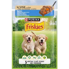 Friskies Yavru Köpekler Için Tavuklu Havuçlu Yaş Mama 85 Gram, 26 Adet