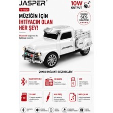 Jasper JPR-1501 Beyaz 10W Bluetooth Hoparlörlü Retro Kamyon Tasarım – Fm Radyo, Usb, Tf Kart, Aux ve Mp3 Çalar
