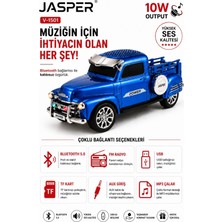 Jasper JPR-1501 Mavi 10W Bluetooth Hoparlörlü Retro Kamyon Tasarım – Fm Radyo, Usb, Tf Kart, Aux ve Mp3 Çalar