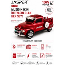 Jasper JPR-1501 Kırmızı 10W Bluetooth Hoparlörlü Retro Kamyon Tasarım – Fm Radyo, Usb, Tf Kart, Aux ve Mp3 Çalar