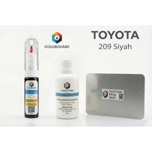 COLORGUARD Toyota 209 Siyah Rötuş Seti - 2 si 1 Arada İğne ve Fırça Uçlu Şişe, Solüsyon ve Rötuş Çeliği