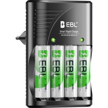 Ebl 4 Adet Aa 1.2V Nımh Şarj Edilebilir Piller, AA/AAA/9V Nimh Ni-Cd Piller Için Evrensel Şarj Cihaz