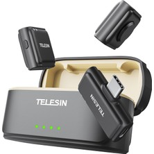 Telesin Telesın° Kablosuz Lavalier Mikrofon, Mini Mikrofon, Iphone, Android Pc Kamerası Için, Kablosuz Takıl