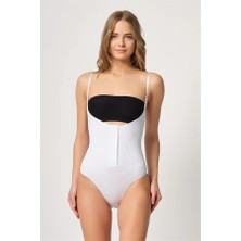 Alvenessa Beyaz Göğsü Açık Agraflı Body Korse