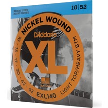 D'Addario Daddario EXL140 Elektro Gitar Tel Seti, Xl, 10-52, Light Top/heavy