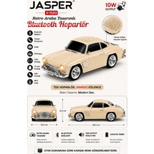 Jasper JPR-1503 Bej 10W Bluetooth Hoparlörlü Retro Araba Tasarım – Fm Radyo, Usb, Tf Kart, Aux ve Mp3 Çalar