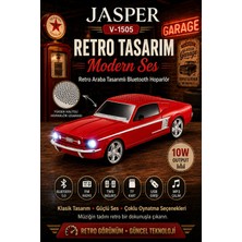 Jasper JPR-1505 Kırmızı 10W Bluetooth Hoparlörlü Retro Araba Tasarım – Fm Radyo, Usb, Tf Kart, Aux ve Mp3 Ç