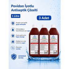 Karvel Medikal Povidon Iyotlu Baticonal Antiseptik Çözelti 1 Litre x 3 Adet Cilt Dezenfektanı Solüsyon