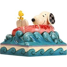 Skygo Revify Peanuts By Jim Shore Snoopy And Woodstock In Floatie Heykelcik, 10 Cm, Çok Renkli