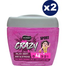 Hobby Crazy Sport Islak Sert Jöle 2 x 700 ml Saç Bakımı İçin Güçlü Şekillendirici Jel